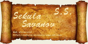Sekula Savanov vizit kartica